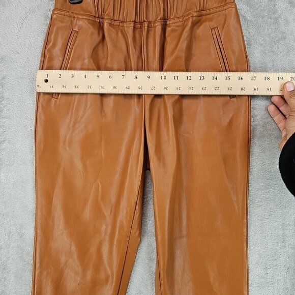 INC International Concepts Faux Leather Jogger Womens S Brown High Rise Pull On - Picture 7 of 10